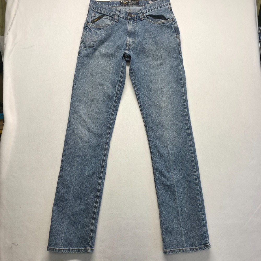 Ariat M4 Rebar Relaxed Boot Cut Denim Blue Jeans Size 32x38 Actual 31x37